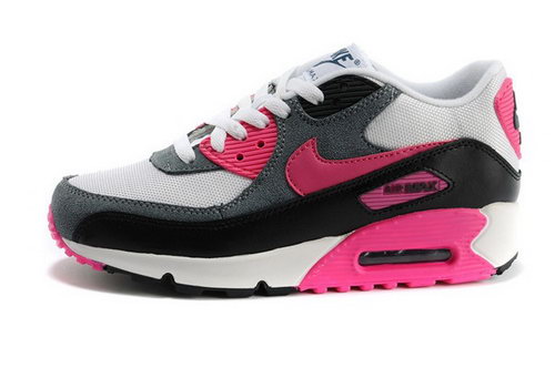 Air Max 90 Womenss Shoes Deep Gray White Red Factory Store